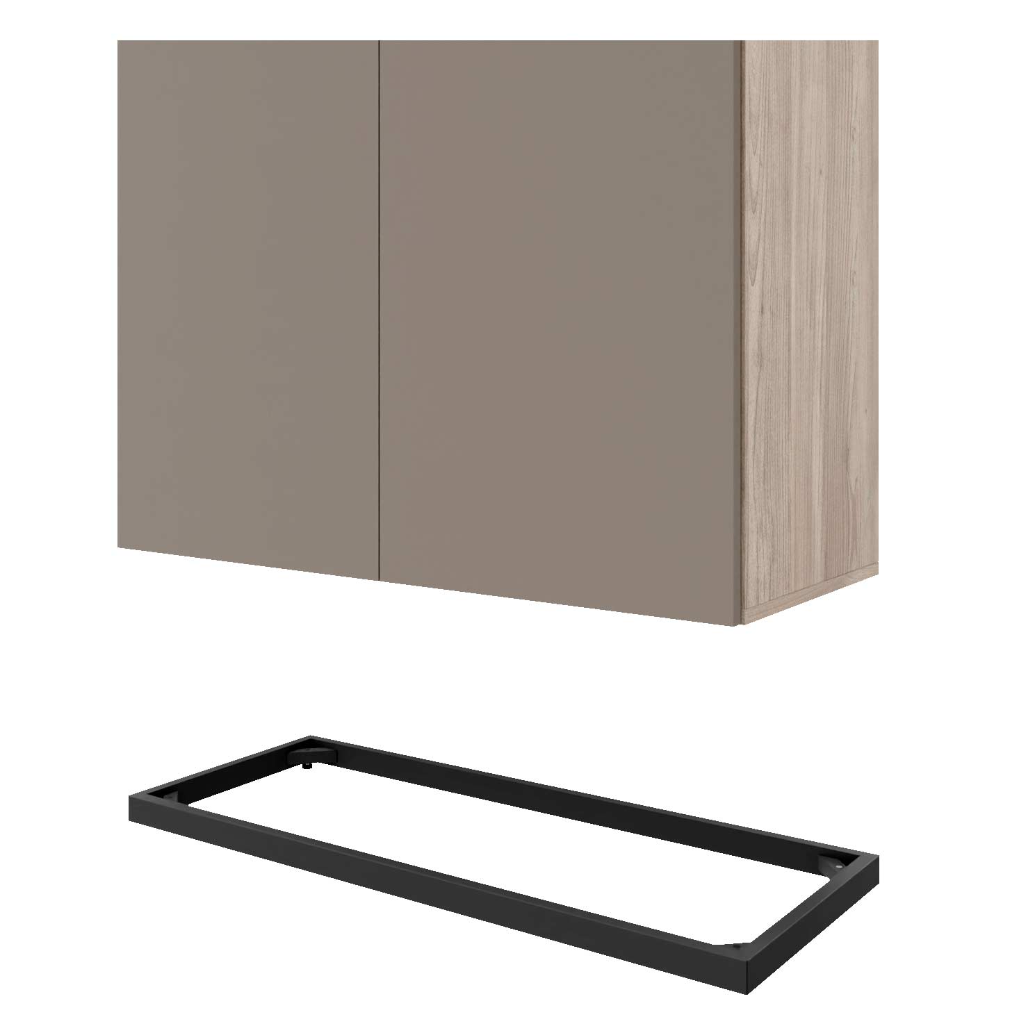 CHOICE Combina il cabinet | 2 OH, 800 x 760 mm, grigio grigio di quercia nord / cubanite - 4 Main Image