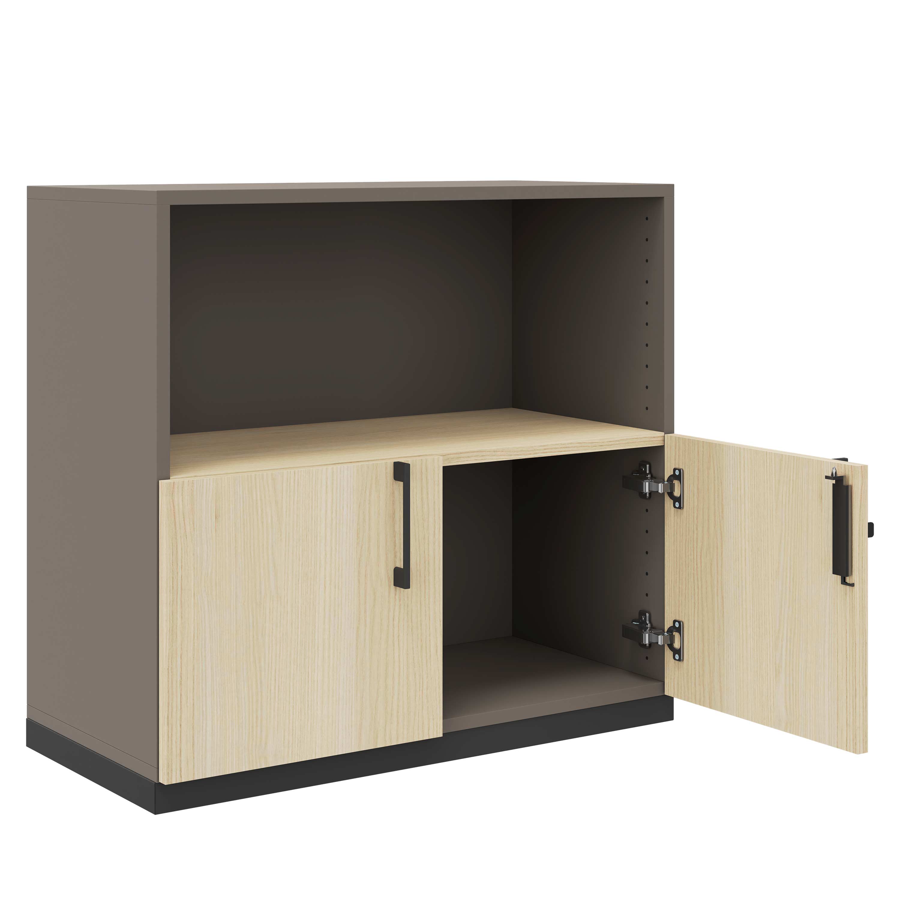 CHOICE Combina il cabinet | 2 OH, 800 x 760 mm, cubanite grigio / cenere di sabbia - 2 Main Image