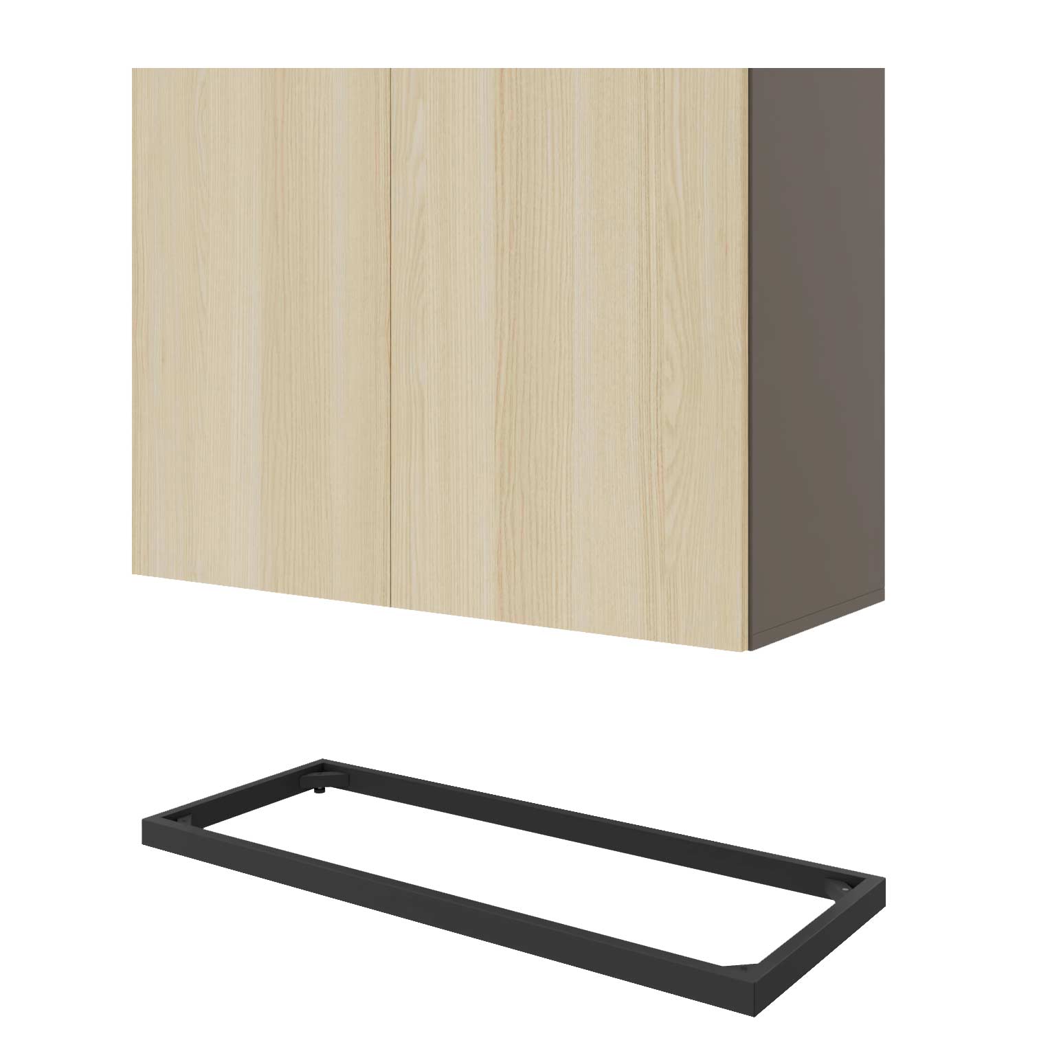 CHOICE Combina il cabinet | 2 OH, 800 x 760 mm, cubanite grigio / cenere di sabbia - 4 Main Image