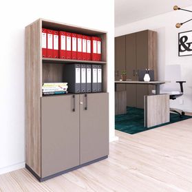 CHOICE Kombischrank | 4 OH, 800 x 1465 mm, Nordeiche grau / Cubanitgrau