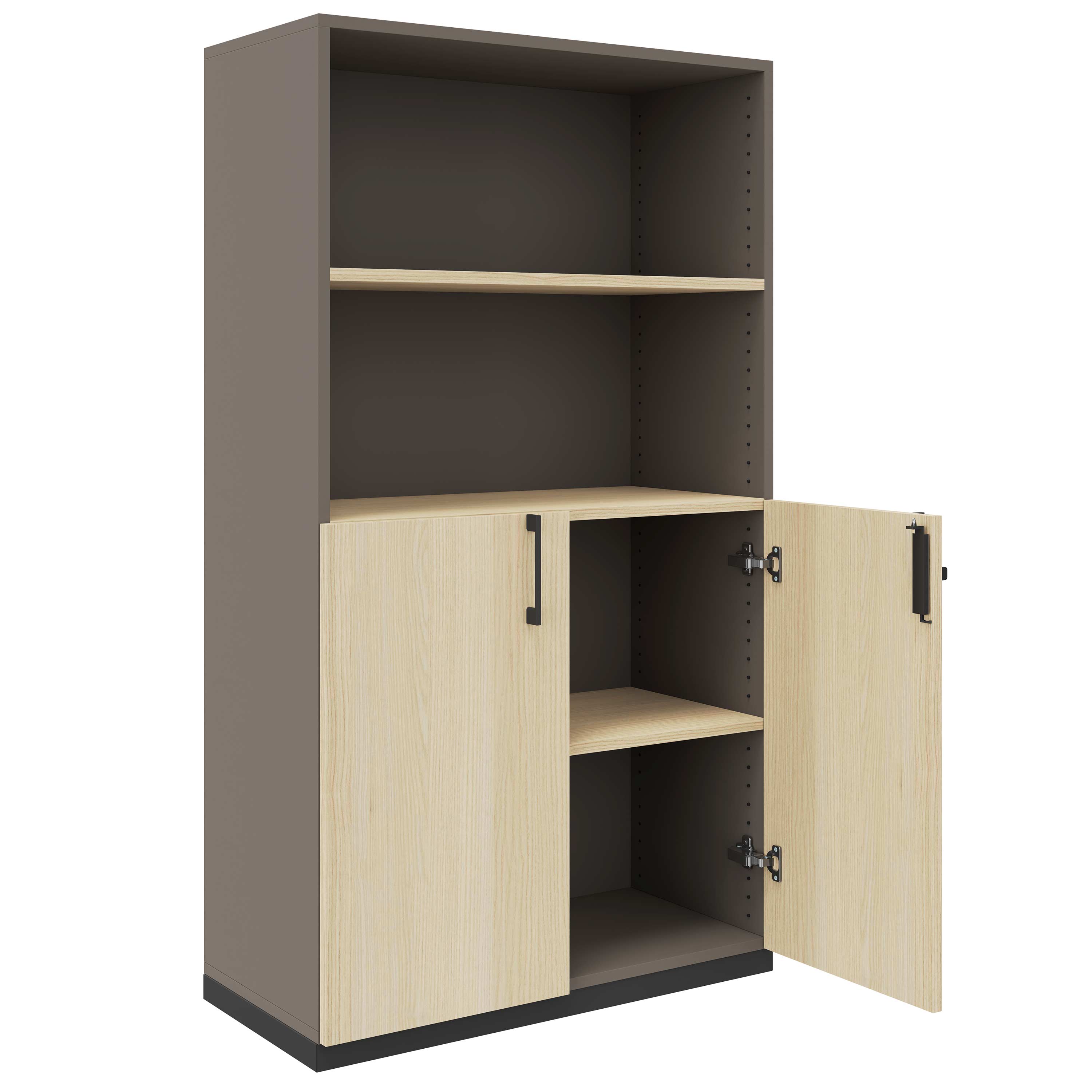 CHOICE combination cabinet | 4 OH, 800 x 1465 mm, cubanite gray / sand ash - 2 Main Image