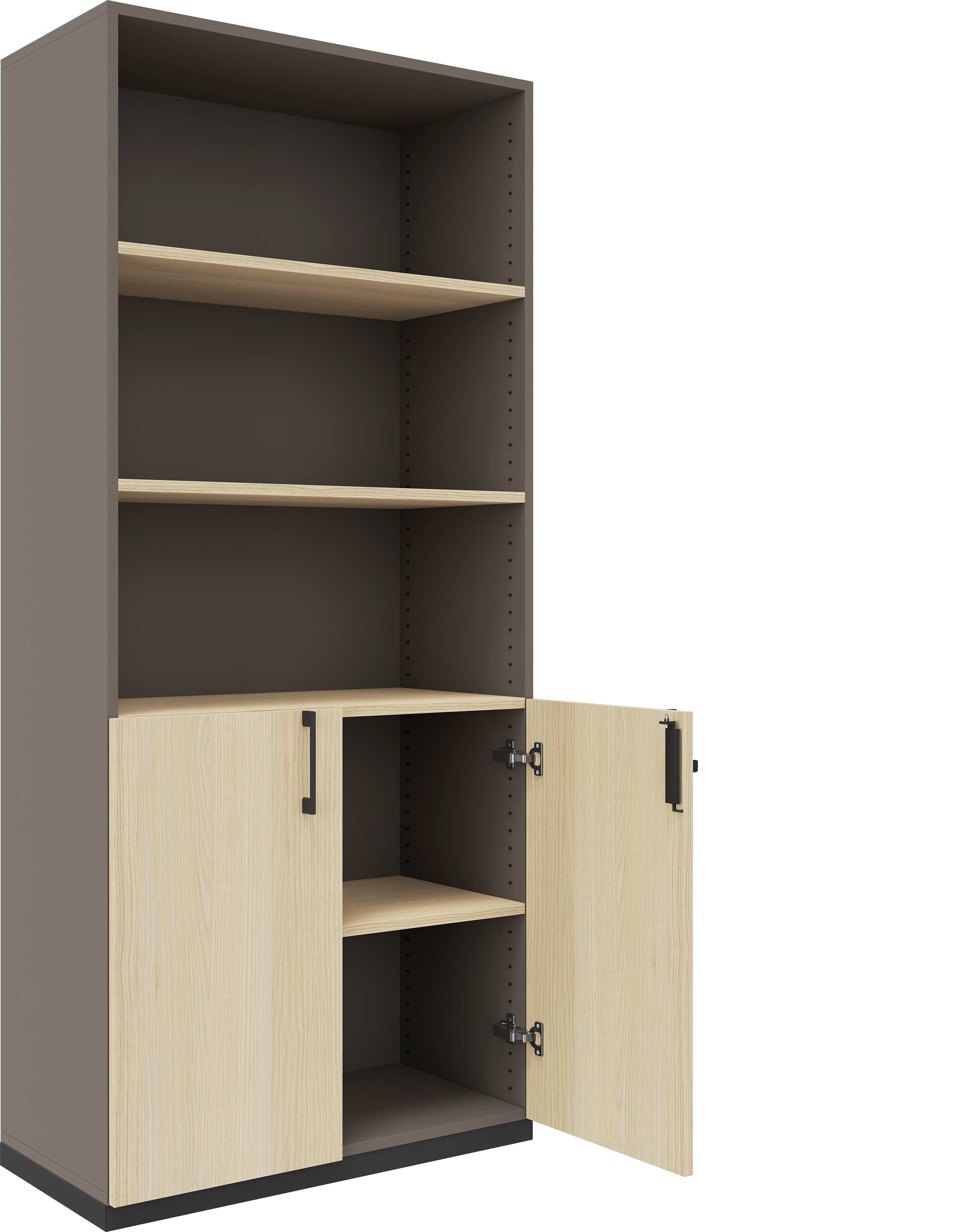 CHOICE combination cabinet | 5 OH, 800 x 1820 mm, cubanite gray / sand ash - 2 Main Image