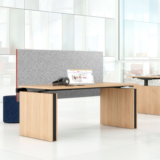 MODUS Akustik-Tischtrennwand | 740 mm hoch, Polyesterbezug BERTA