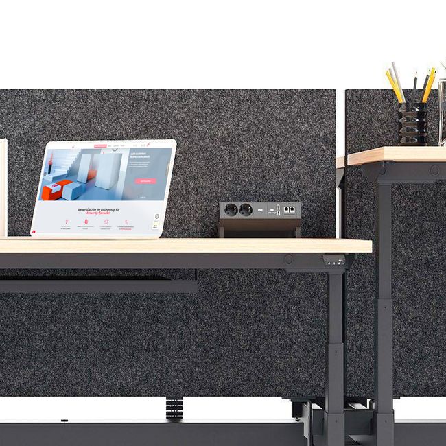 MODUS Akustik-Tischtrennwand | 740 mm hoch, Polyesterbezug BERTA