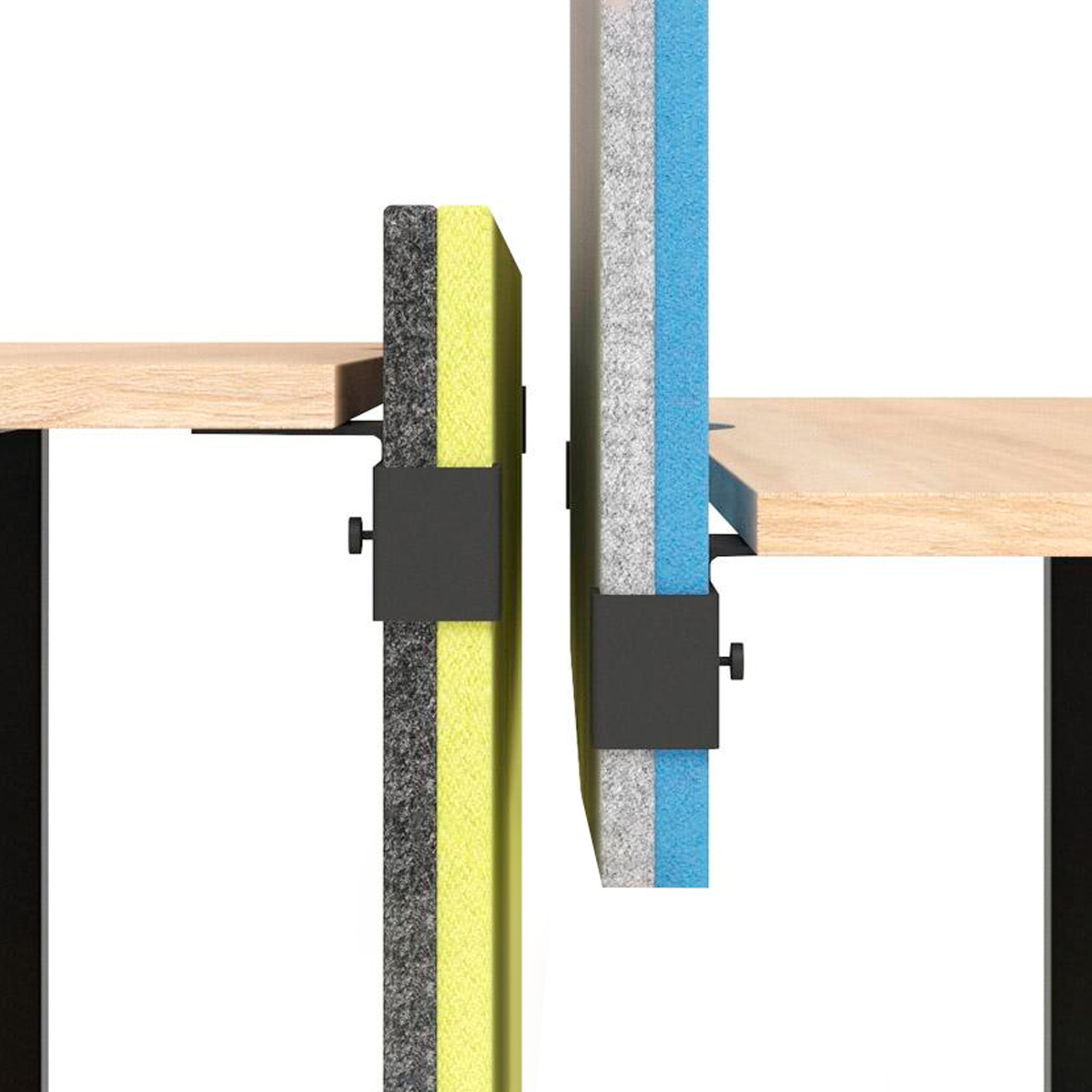 MODUS Partizione tavolo acustica | 740 mm di altezza, copertina in poliestere Lucia - 6 Main Image