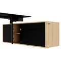 MOTION 2-Motoren-Schreibtisch mit Sideboard | Elektrisch höhenverstellbar, 2000 x 1800 mm, Eiche Furnier