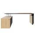 MOTION 2 motor desk with sideboard | Electrically height adjustable, 2000 x 1800 mm, oak veneer - 3 Thumbnail Image