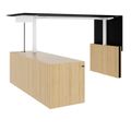 MOTION 2 motor desk with sideboard | Electrically height adjustable, 2000 x 1800 mm, oak veneer - 4 Thumbnail Image