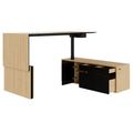 MOTION 2-Motoren-Schreibtisch mit Sideboard | Elektrisch höhenverstellbar, 2000 x 1800 mm, Eiche Furnier
