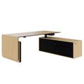MOTION 2-Motoren-Schreibtisch mit Sideboard | Elektrisch höhenverstellbar, 2000 x 1800 mm, Eiche Furnier