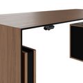 MOTION 2-Motoren-Schreibtisch mit Sideboard | Elektrisch höhenverstellbar, 2000 x 1800 mm, Nussbaum Furnier