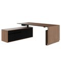 MOTION Desk a 2 motori con sideboard | Regolabile elettricamente in altezza, 2000 x 1800 mm, impiallacciatura in noce - 1 Thumbnail Image