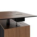 MOTION Desk a 2 motori con sideboard | Regolabile elettricamente in altezza, 2000 x 1800 mm, impiallacciatura in noce - 6 Thumbnail Image