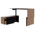MOTION Desk a 2 motori con sideboard | Regolabile elettricamente in altezza, 2000 x 1800 mm, impiallacciatura in noce - 8 Thumbnail Image