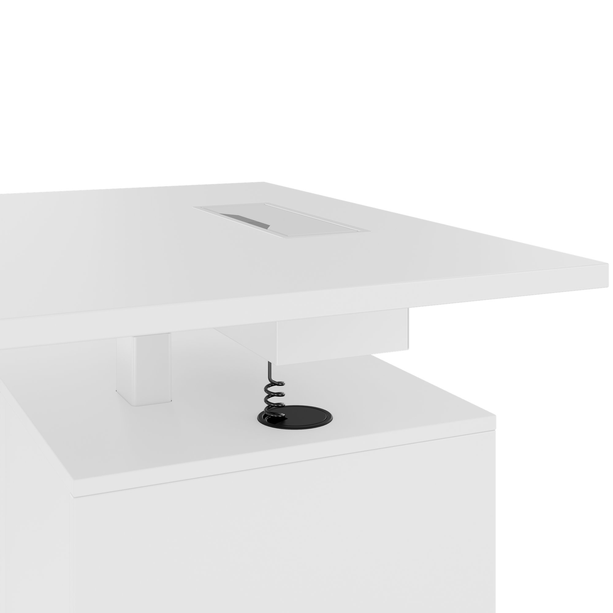 MOTION 2 motor desk with sideboard | Electrically height adjustable, 2000 x 1800 mm, white - 5 Main Image