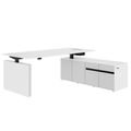 MOTION 2-Motoren-Schreibtisch mit Sideboard | Elektrisch höhenverstellbar, 2000 x 1800 mm, Weiß - 1 Thumbnail Image