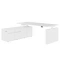 MOTION 2 motor desk with sideboard | Electrically height adjustable, 2000 x 1800 mm, white - 1 Thumbnail Image