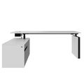 MOTION Bureau à 2 moteurs avec buffet | Réglable à hauteur électrique, 2000 x 1800 mm, gris perlé - 2 Thumbnail Image