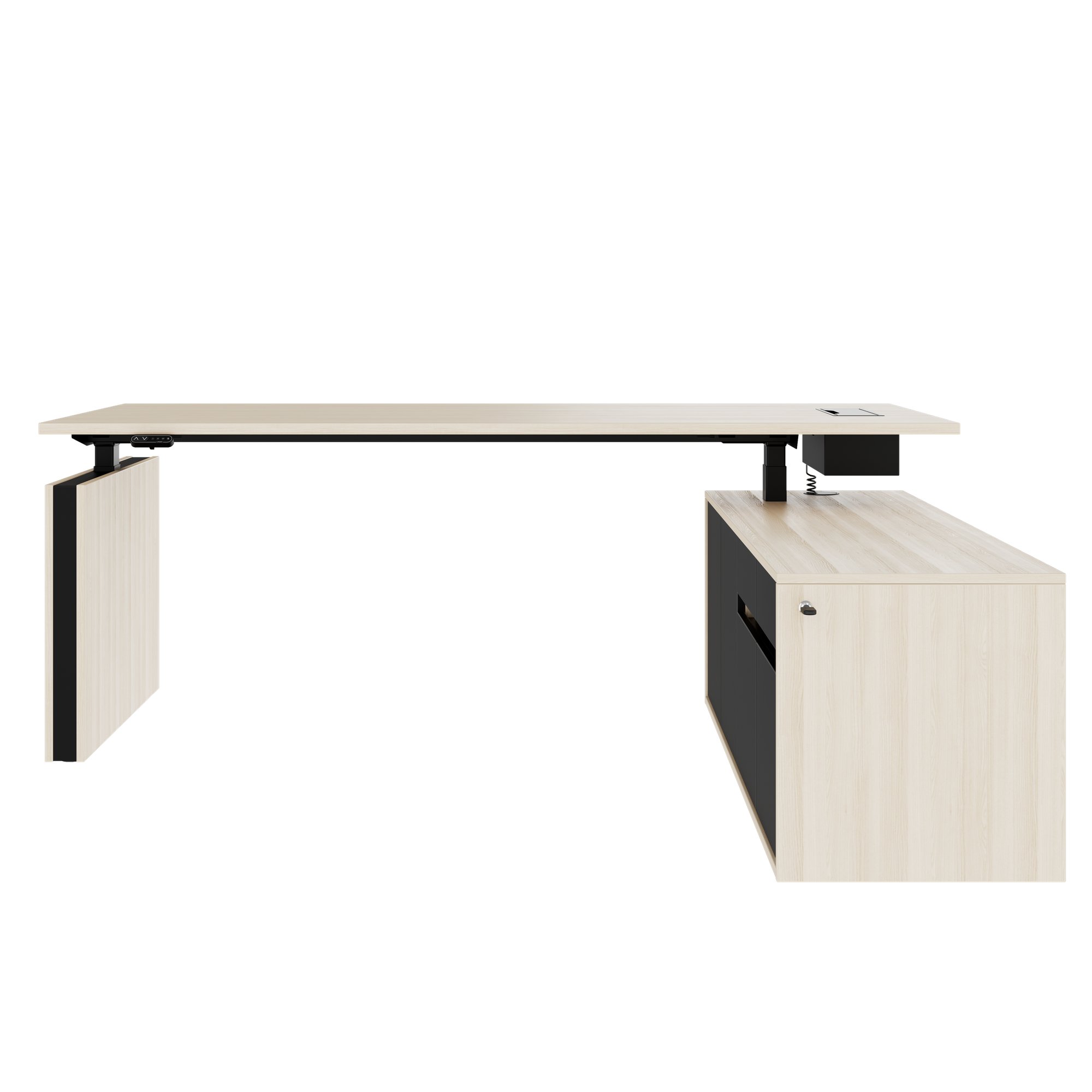 MOTION 2-Motoren-Schreibtisch mit Sideboard | Elektrisch höhenverstellbar, 2000 x 1800 mm, Sandesche - 2 Main Image