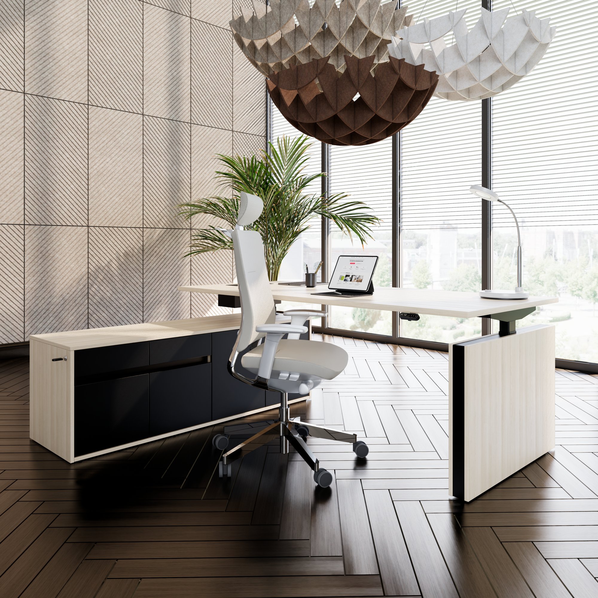 MOTION 2-Motoren-Schreibtisch mit Sideboard | Elektrisch höhenverstellbar, 2000 x 1800 mm, Sandesche - 14 Main Image