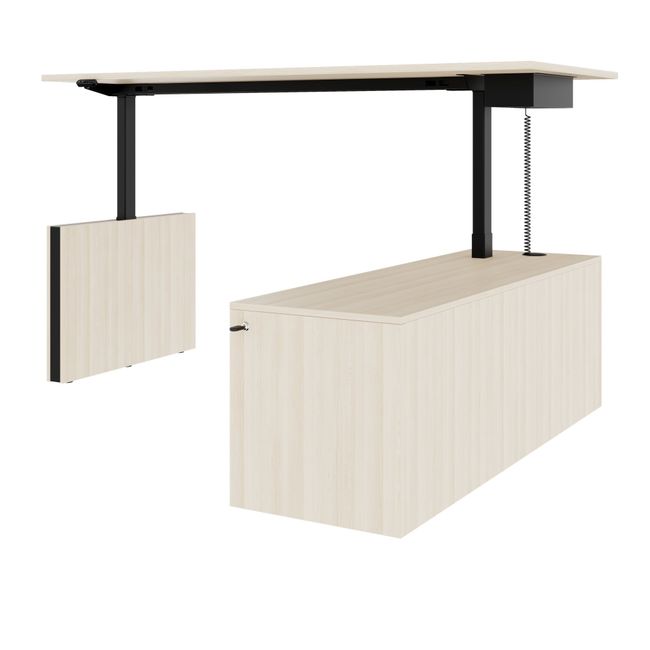 MOTION 2-Motoren-Schreibtisch mit Sideboard | Elektrisch höhenverstellbar, 2000 x 1800 mm, Sandesche