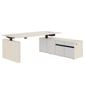 MOTION 2-Motoren-Schreibtisch mit Sideboard | Elektrisch höhenverstellbar, 2000 x 1800 mm, Sandesche