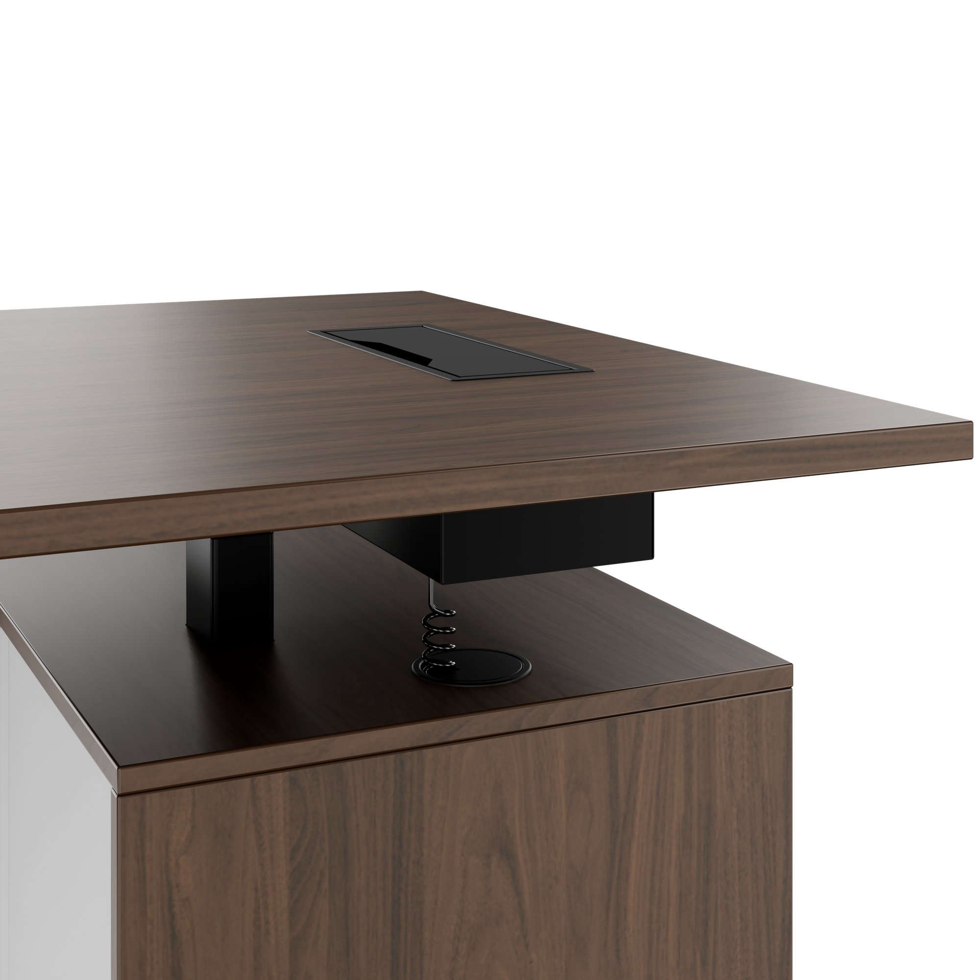 MOTION 2 motor desk with sideboard | Electrically height adjustable, 2000 x 1800 mm, walnut - 5 Main Image