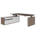 MOTION 2 motor desk with sideboard | Electrically height adjustable, 2000 x 1800 mm, walnut - 1 Thumbnail Image