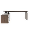 MOTION 2 motor desk with sideboard | Electrically height adjustable, 2000 x 1800 mm, walnut - 2 Thumbnail Image