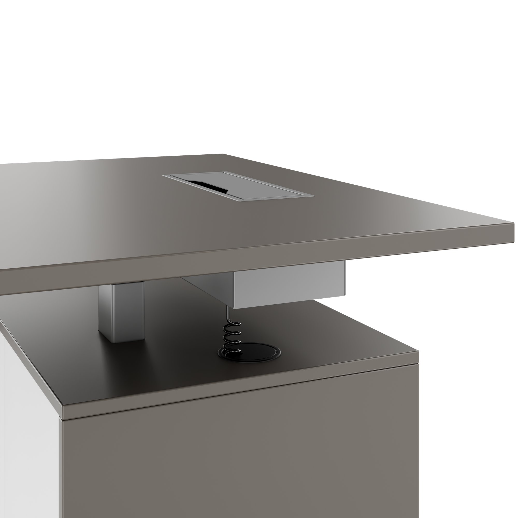 MOTION 2 motor desk with sideboard | Electrically height adjustable, 2000 x 1800 mm, Cubanite gray - 7 Main Image