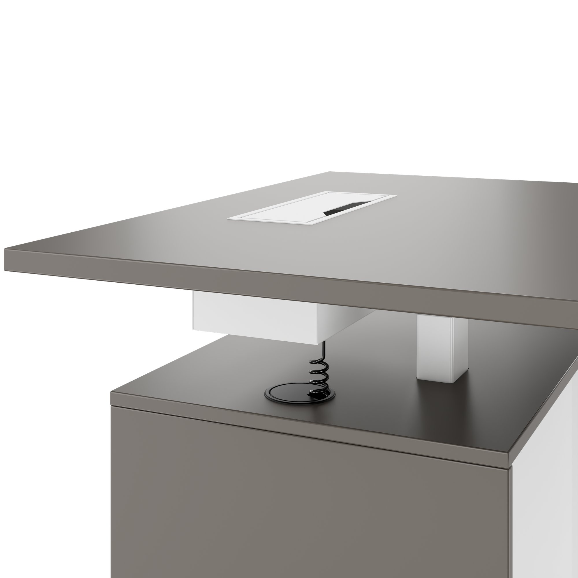 MOTION 2 motor desk with sideboard | Electrically height adjustable, 2000 x 1800 mm, Cubanite gray - 7 Main Image