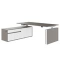 MOTION 2 motor desk with sideboard | Electrically height adjustable, 2000 x 1800 mm, Cubanite gray - 3 Thumbnail Image