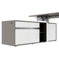 MOTION 2 motor desk with sideboard | Electrically height adjustable, 2000 x 1800 mm, Cubanite gray - 8 Thumbnail Image