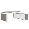 MOTION 2 motor desk with sideboard | Electrically height adjustable, 2000 x 1800 mm, Cubanite gray - 3 Thumbnail Image