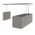 MOTION 2 motor desk with sideboard | Electrically height adjustable, 2000 x 1800 mm, Cubanite gray - 5 Thumbnail Image