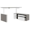 MOTION 2 motor desk with sideboard | Electrically height adjustable, 2000 x 1800 mm, Cubanite gray - 9 Thumbnail Image