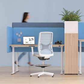 DESK Akustik-Tischtrennwand | 760 mm hoch, Polyesterbezug BERTA