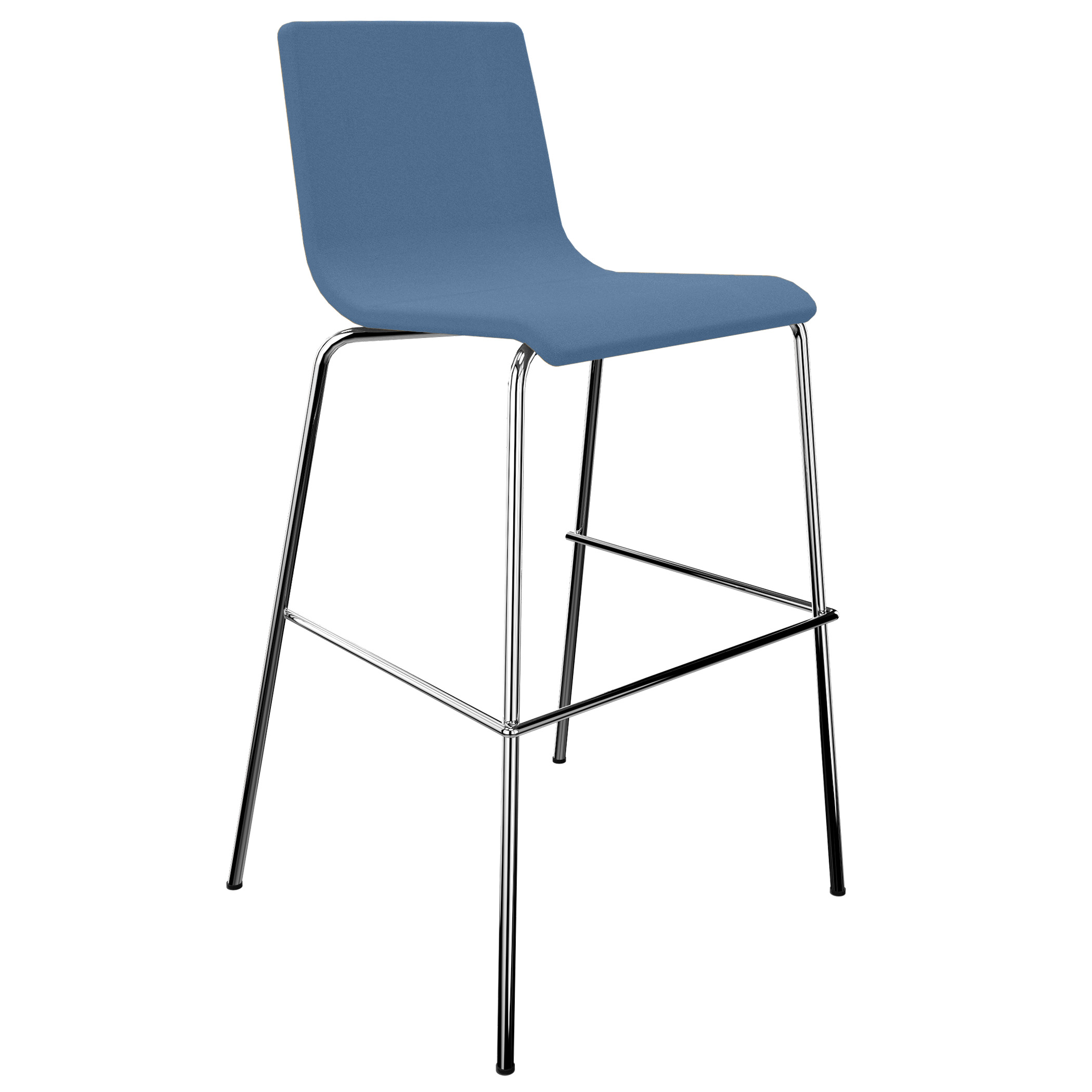 MOON Bar stool | Stackable, 4-foot frame, padded seat, polyester cover Lucia - 1 Main Image