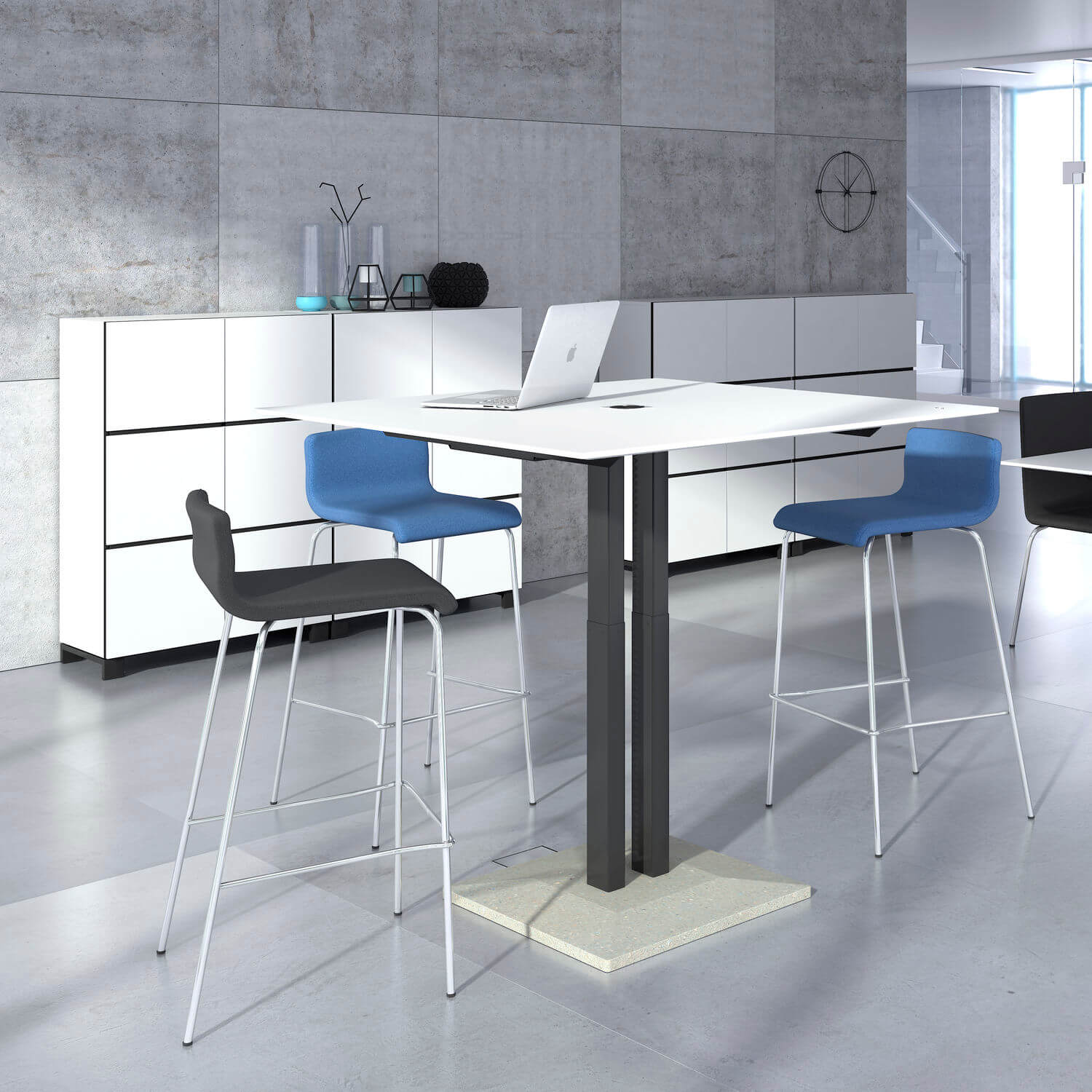 MOON Bar stool | Stackable, 4-foot frame, padded seat, polyester cover Lucia - 5 Main Image