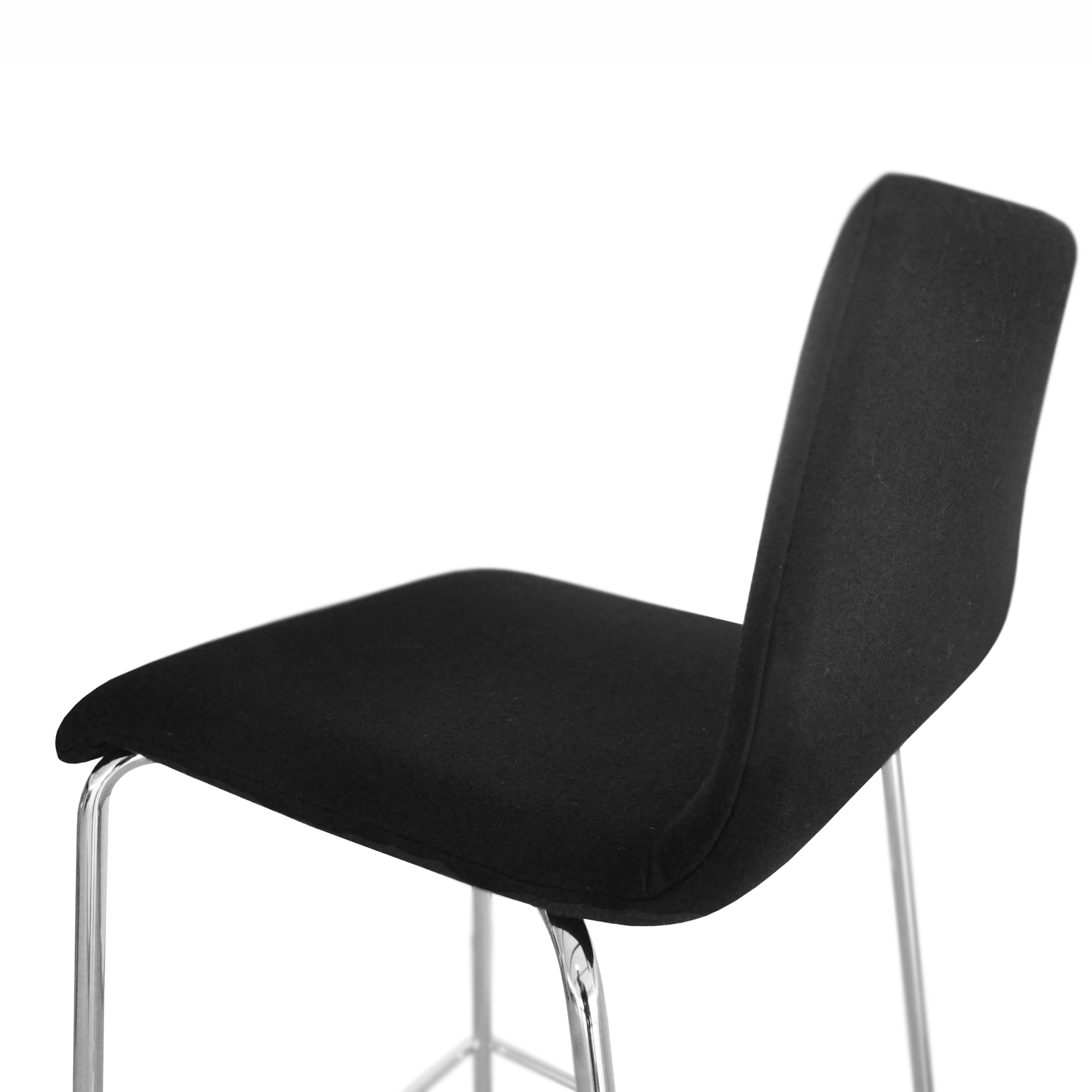MOON Bar stool | Stackable, 4-foot frame, padded seat, polyester cover Lucia - 4 Main Image