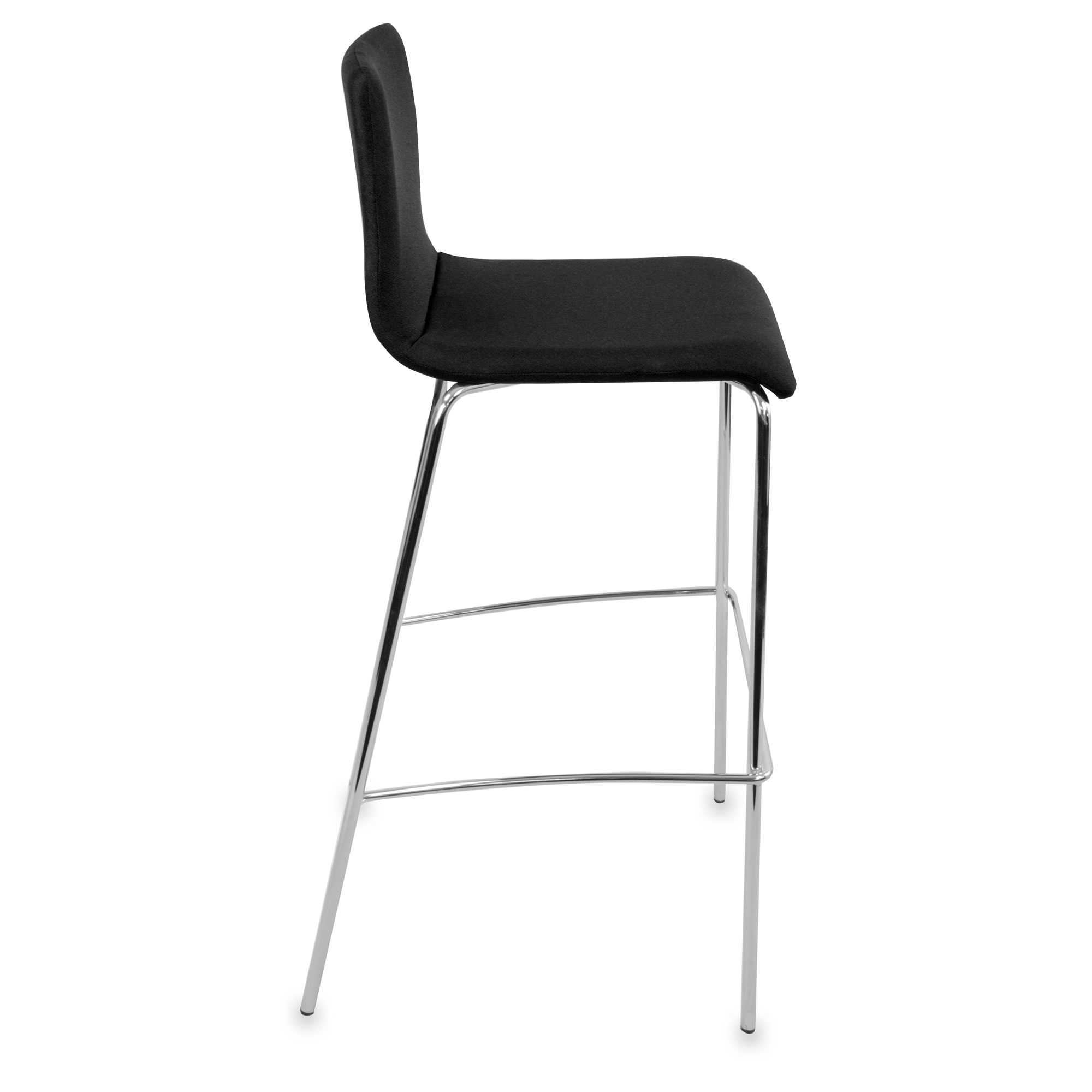 MOON Bar stool | Stackable, 4-foot frame, padded seat, polyester cover Lucia - 3 Main Image