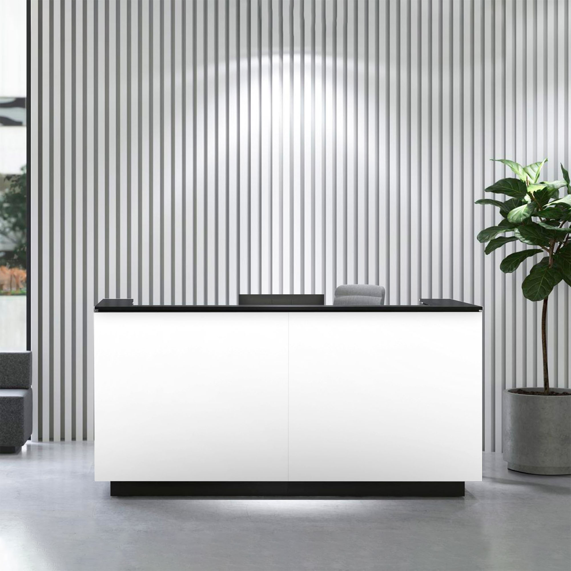 ICE reception desk | 2204 x 1022mm, White - 10 Main Image