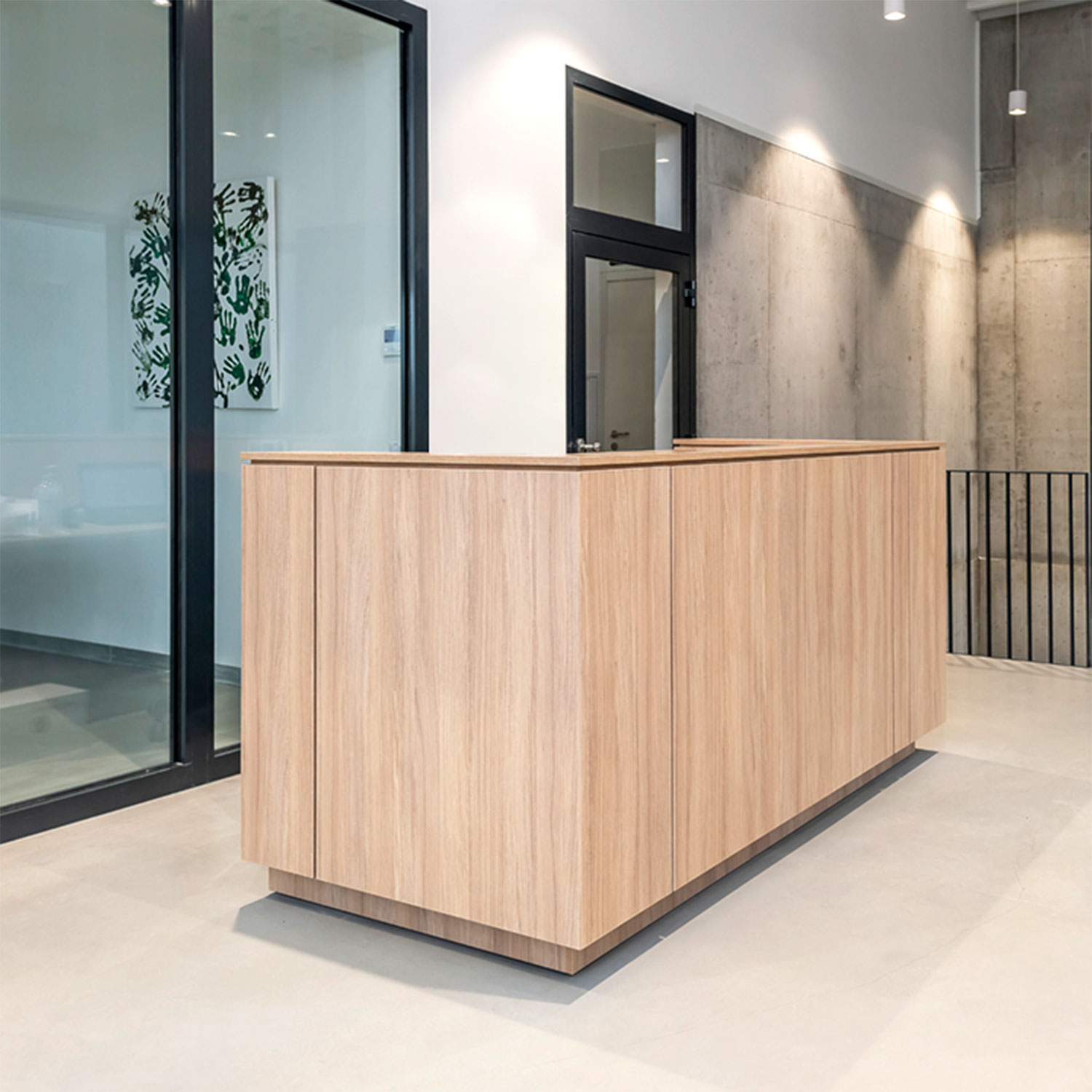 ICE reception desk | 2204 x 1022 mm, amber oak - 11 Main Image