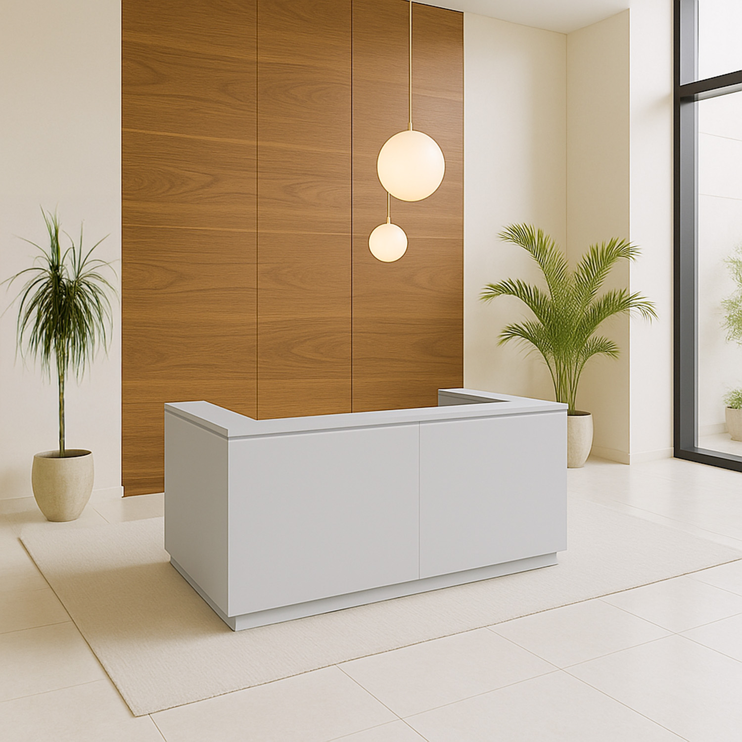 ICE reception desk | 2204 x 1022 mm, pearl gray - 1 Main Image