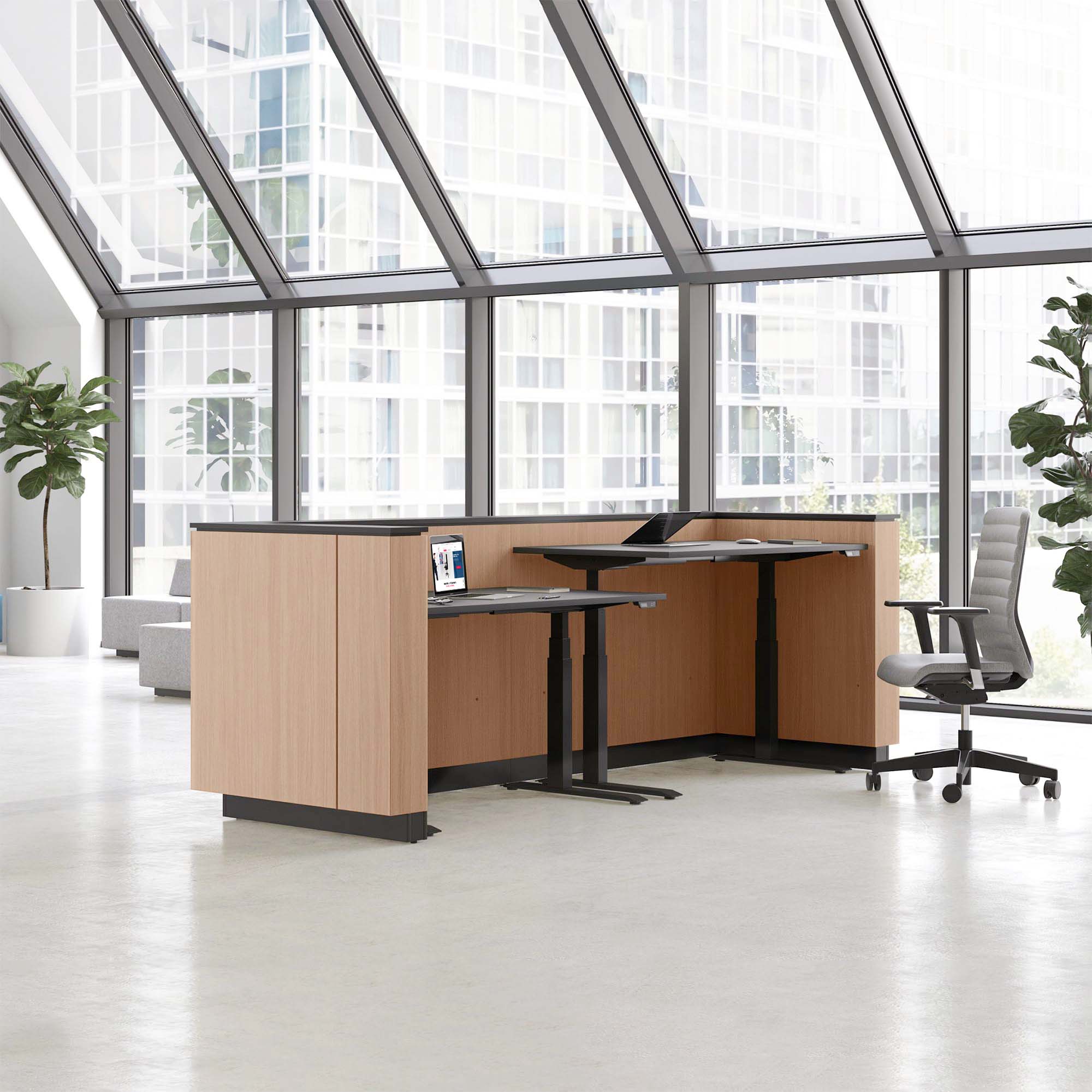ICE reception desk | 2204 x 1022 mm, pearl gray - 13 Main Image