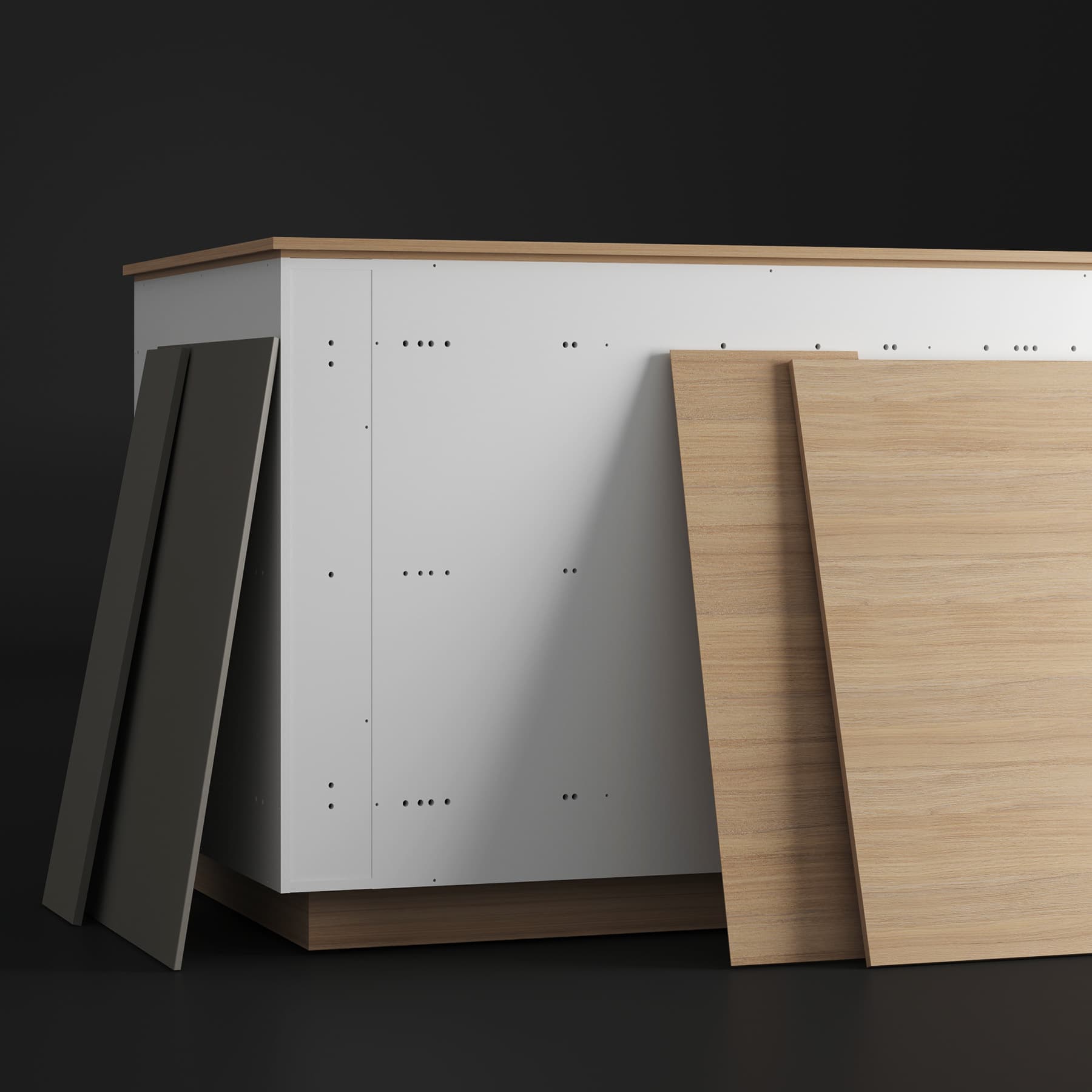 ICE reception desk | 2204 x 1022 mm, pearl gray - 6 Main Image