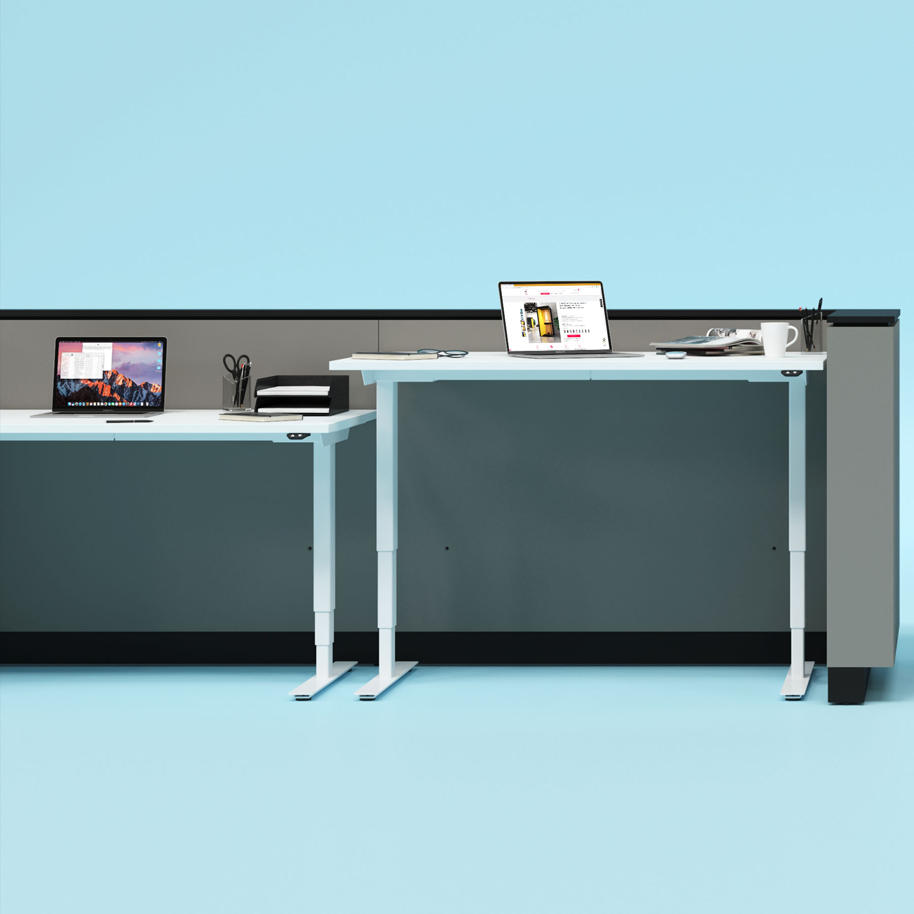 ICE reception desk | 2204 x 1022 mm, pearl gray - 10 Main Image