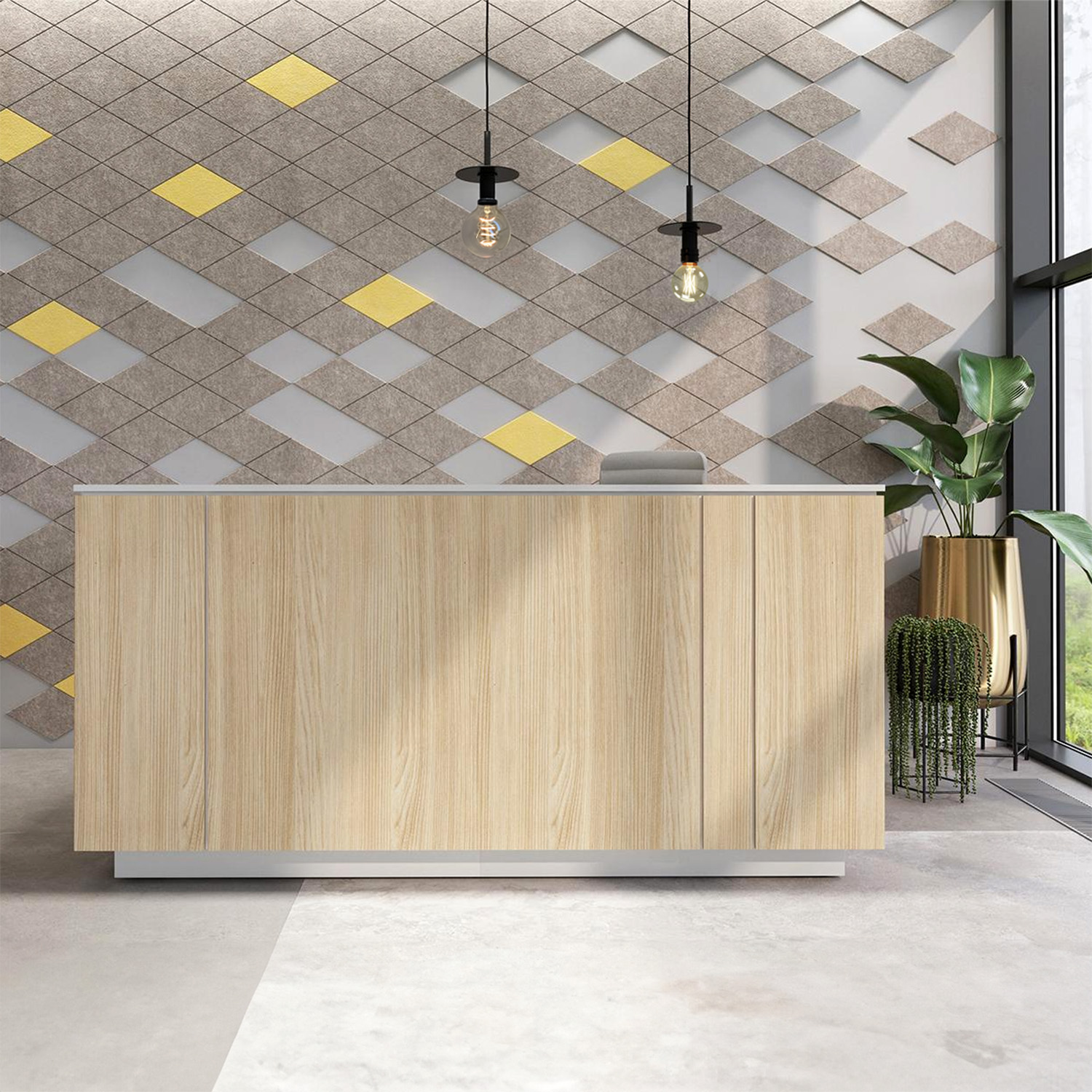 ICE reception desk | 2204 x 1022 mm, sand ash - 1 Main Image
