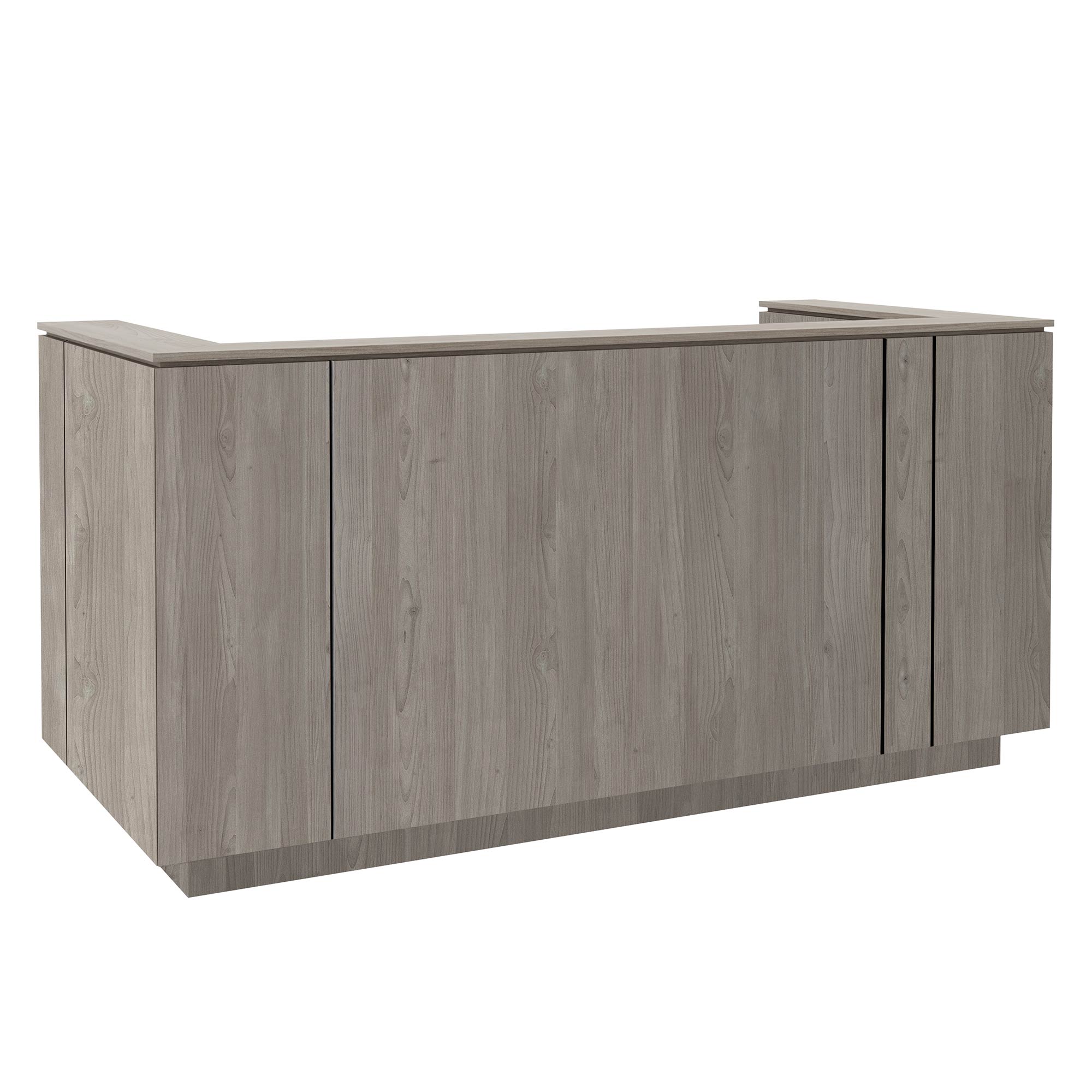ICE reception desk | 2204 x 1022 mm, gray northern oak - 3 Main Image