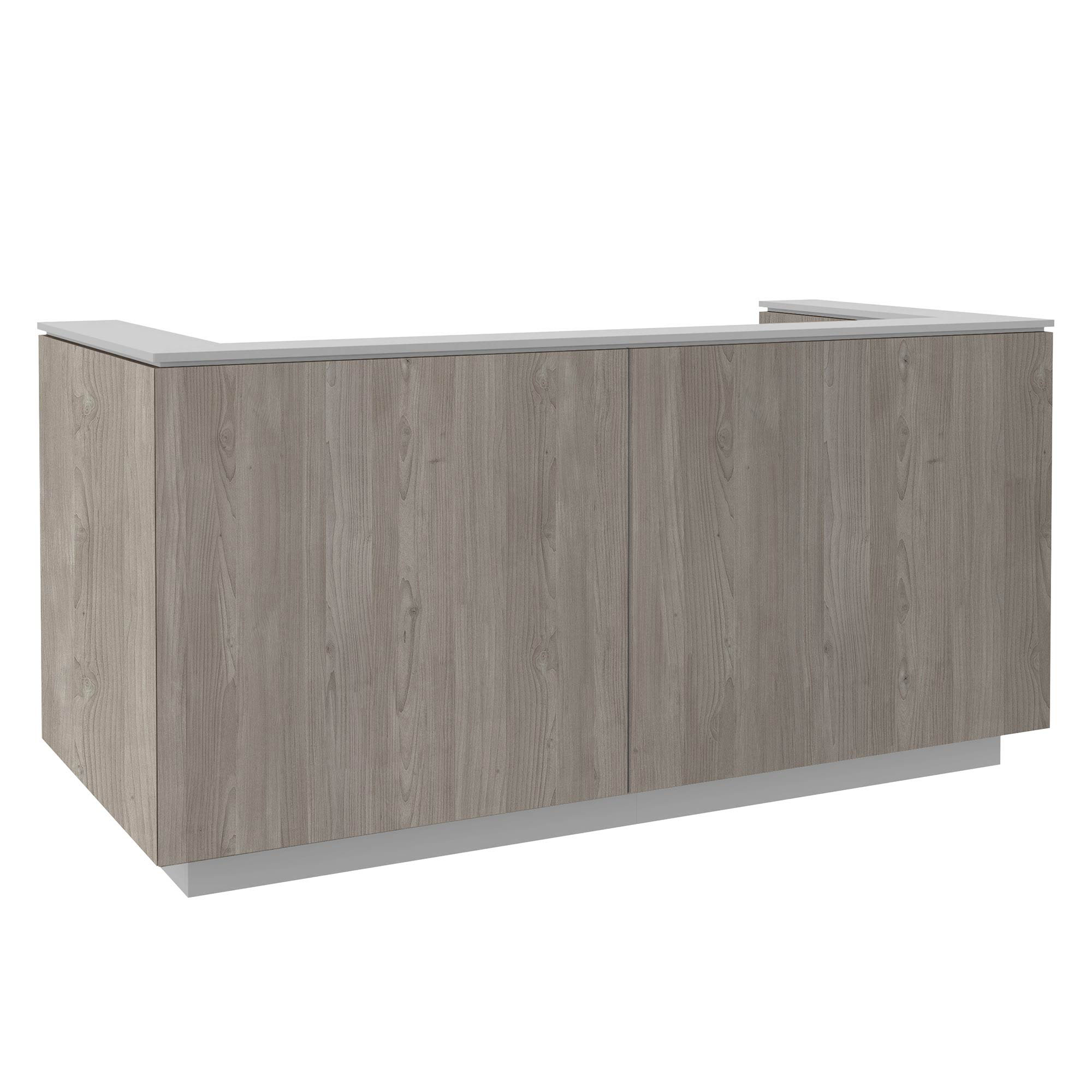 ICE reception desk | 2204 x 1022 mm, gray northern oak - 4 Main Image
